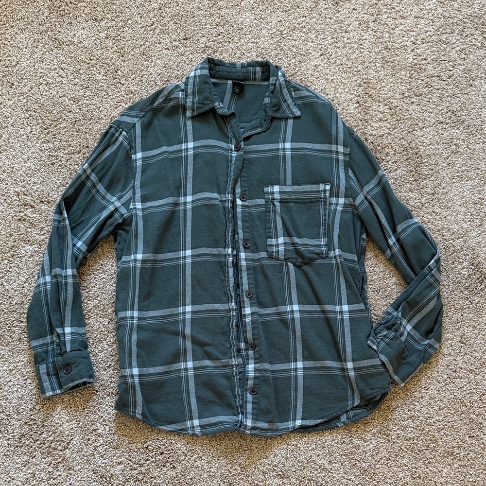 Wild Fable Dark Green Plaid Shirt
